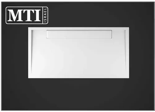 אגנית למקלחון מלבנית 70x140 MTI-269 עם תעלת ניקוז בגוון לבן מבית אמבטיות MTI.