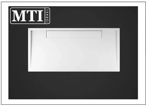 אגנית למקלחון מלבנית 70X150 דגם MTI-271 מבית אמבטיות MTI עם תעלת ניקוז בגוון לבן.