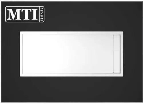 אגנית למקלחון מלבנית 70X160 MTI-272 מבית אמבטיות MTI עם תעלת ניקוז בגוון לבן.