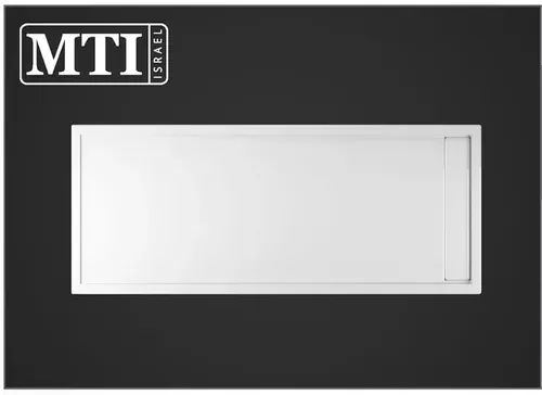 אגנית למקלחון מלבנית 70X170 דגם MTI-274 מבית אמבטיות MTI עם תעלת ניקוז בגוון לבן.