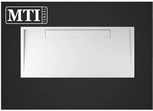 אגנית למקלחון מלבנית 70X160 MTI-273 מבית אמבטיות MTI עם תעלת ניקוז בגוון לבן.