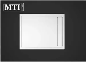 אגנית למקלחון מלבנית 80X100 MTI-280 עם תעלת ניקוז - גוון לבן