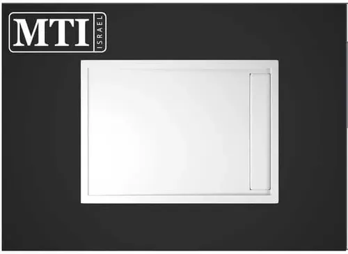 אגנית למקלחון מלבנית 80X110 MTI-282 מבית אמבטיות MTI בגוון לבן עם תעלת ניקוז.