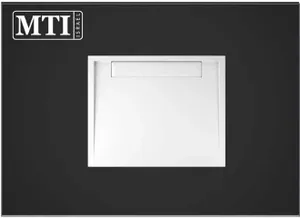 אגנית למקלחון מלבנית 80X100 MTI-281 עם תעלת ניקוז - גוון לבן
