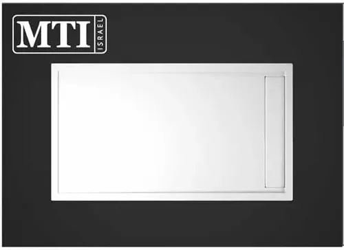 אגנית למקלחון מלבנית 80X140 MTI-288 מבית אמבטיות MTI בגוון לבן עם תעלת ניקוז.