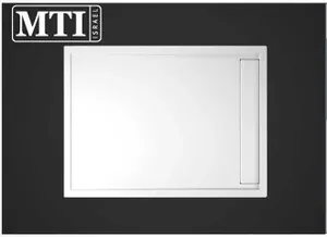 אגנית למקלחון מלבנית 90X120 MTI-245 עם תעלת ניקוז - גוון לבן