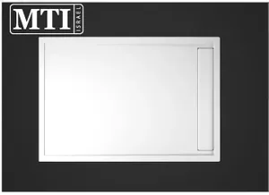 אגנית למקלחון מלבנית 90X130 MTI-249 עם תעלת ניקוז - גוון לבן