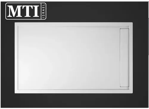 אגנית למקלחון מלבנית 90X150 MTI-250 עם תעלת ניקוז בגוון לבן מבית אמבטיות MTI.