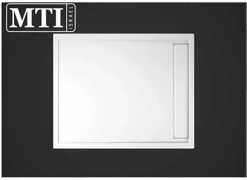 אגנית למקלחון מלבנית 90x160 דגם MTI-248 עם תעלת ניקוז בגוון לבן מבית אמבטיות MTI.