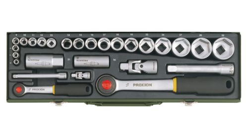 סט בוקסות 27 חלקים D1/2 + D1/4 מבית PROXXON גרמניה 