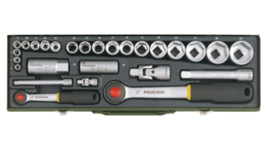 סט בוקסות 27 חלקים D1/2 + D1/4 מבית PROXXON גרמניה 