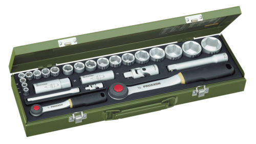 סט בוקסות 27 חלקים D1/2 + D1/4 מבית PROXXON גרמניה 