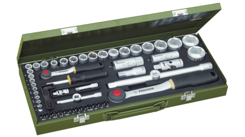 סט בוקסות 56 חלקים D1/2 + D1/4 מבית PROXXON גרמניה 