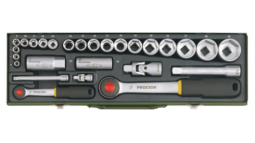 סט בוקסות 56 חלקים D1/2 + D1/4 מבית PROXXON גרמניה 