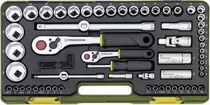 סט בוקסות 65 חלקים D1/4 + D1/2 מבית PROXXON גרמניה 