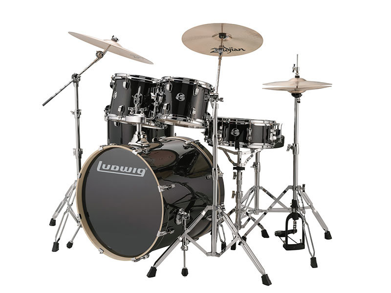 מערכת תופים "22 עם אביזרים LUDWIG Evolution Black Sparkle