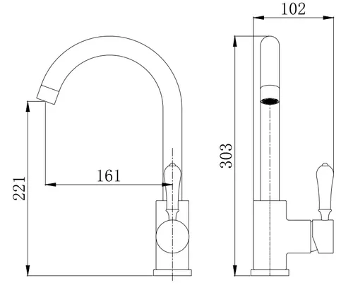 ברז לכיור רחצה ענתיק 1906CB עם פיה ניקל מוברש של סיוון אופיר.