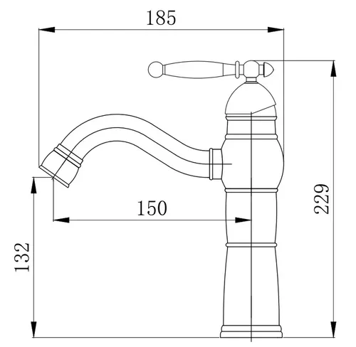 ברז לכיור רחצה ענתיק 3131 עם פיה ניקל מבריק של סיוון אופיר.