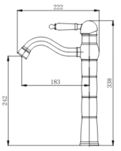 ברז לכיור מונח ענתיק 1432CB עם פיה ניקל מוברש של סיוון אופיר.