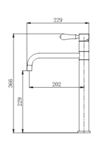 ברז לכיור מונח ענתיק 1901 עם פיה ניקל מבריק של סיוון אופיר.