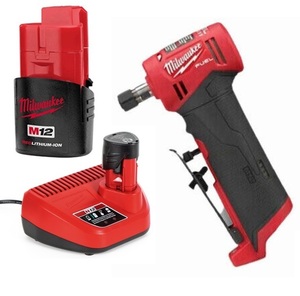 משחזת ציר זוויתית נטענת 12V דגם M12 FDGA כולל 2 סוללות 2AH ומטען מבית MILWAUKEE מילווקי