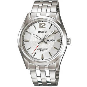 שעון יד אנלוגי לגברים עם רצועת Stainless Steel כסופה Casio MTP-1335D-7AVDF