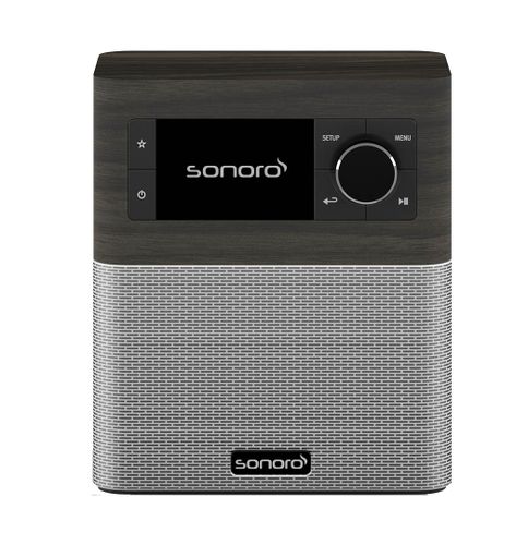 רדיו אינטרנטי דגם STREAM מבית SONORO צבע עץ כהה וכסוף