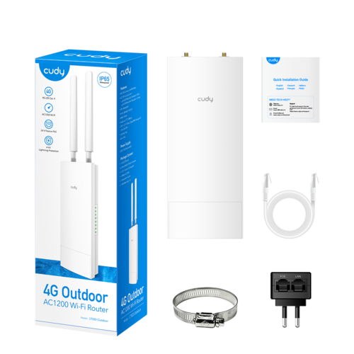 נתב מוקשח אלחוטי כולל מודם סלולרי CUDY LT500 OUTDOOR 4G LTE