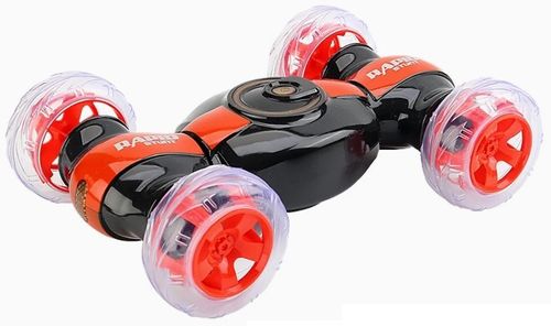 מכונית פעלולים RAPID STUNT CAR עם גלגלים מוארים צבעוניים וסוללה נטענת - אדום
