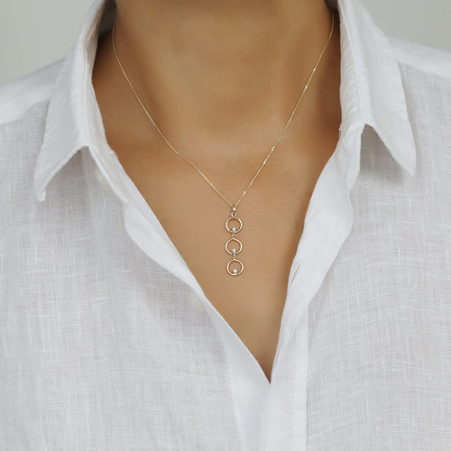 שרשרת ותליון יהלומים זהב 14K