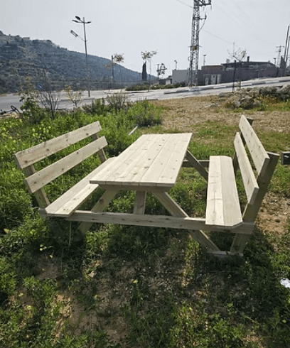 שולחן פיקניק XL עם משענות גב