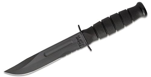 KA-BAR - סכין קאבר פלסים חצי משוננת BLACK FIGHTING 1257