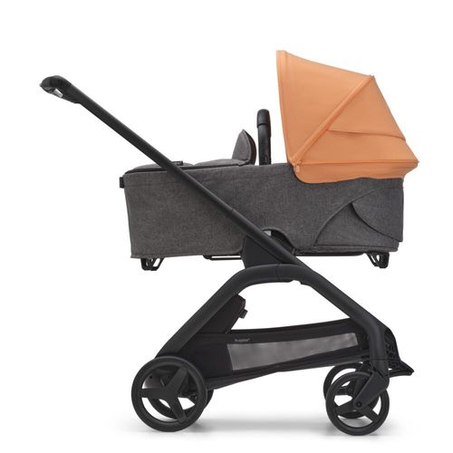 עגלת משולבת Bugaboo Dragonfly בוגבו דרגונפליי שלדה שחורה בד שחור גגון חול מדבר