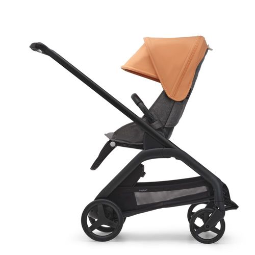 עגלת משולבת Bugaboo Dragonfly בוגבו דרגונפליי שלדה שחורה בד שחור גגון חול מדבר