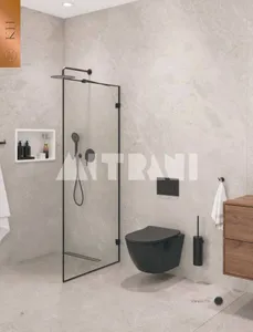 קיר זכוכית למקלחון מיטרני צירים סדרת HILTON KH