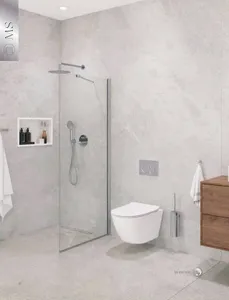 קיר זכוכית למקלחון מיטרני פרופילים סדרת MITRANI MS