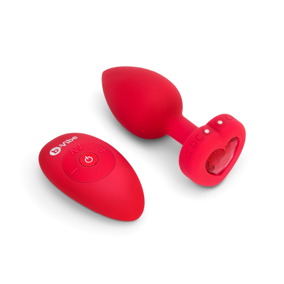 פלאג אנאלי בקוטר מקסימלי של 4 ס"מ עם שלט רחוק Bvibe - vibrating Heart plug