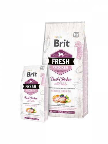 בריט פרש עוף ותפוח אדמה לגורי כלבים 12 ק”ג - BRIT FRESH מזון יבש לגורי כלבים 