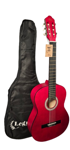 גיטרה קלאסית בצבע אדום מאט LC30 כולל תיק מבית LEGRAND