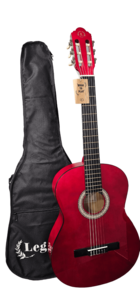גיטרה קלאסית בצבע אדום מבריק LC30 כולל תיק מבית LEGRAND