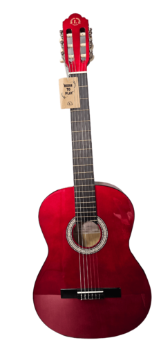 גיטרה קלאסית בצבע אדום מבריק LC30 כולל תיק מבית LEGRAND