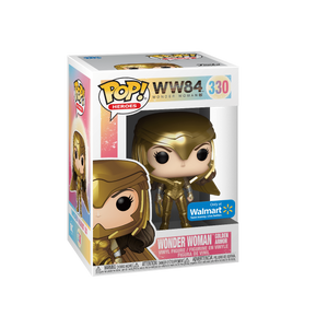 POP Wonder Woman 1984 Golden Armor w Helmet (מטאלי) (אקסקלוסיבי מדבקה כסופה) - אריזה פגומה Funko