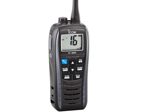 IC-M25EURO EVO מכשיר קשר ימי צף Icom עם טעינת USBC אפור