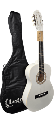 גיטרה קלאסית 4\3 בצבע לבן מבריק LC20 כולל תיק מבית LEGRAND