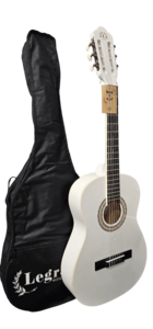 גיטרה קלאסית 4\3 בצבע לבן מבריק LC20 כולל תיק מבית LEGRAND