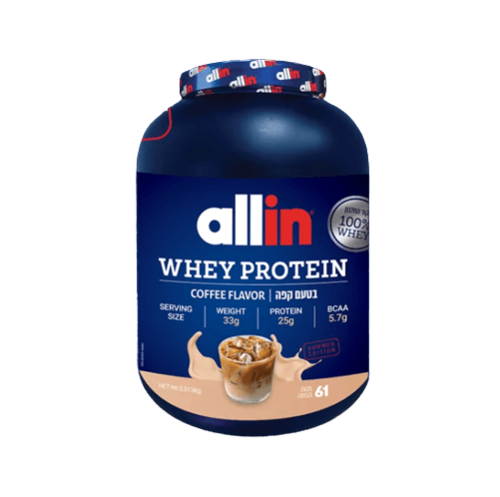 אבקת חלבון ALL IN WHEY | בטעם קפה | 61 מנות הגשה | 2.013 ק