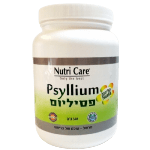 אבקת קליפות פסיליום | מכיל 340 גרם | תוסף תזונה  נוטרי קר | Nutri Care