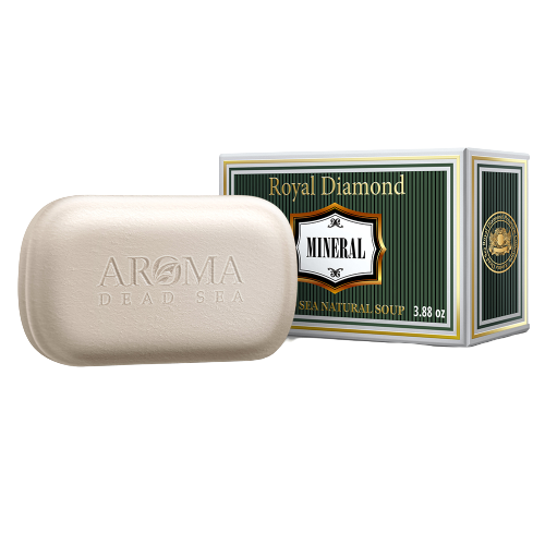 ארומה | סבון טבעי מינרלי | 110 גרם | על בסיס מינרלים מים המלח | ארומה דד סי | Aroma Dead Sea
