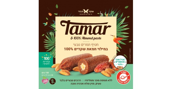 חטיף תמרים טבעי במילוי חמאת שקדים