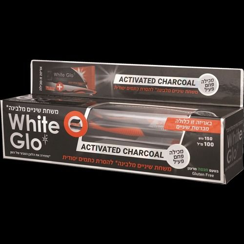 משחת שיניים מלבינה | עם מברשת שיניים | מכיל פחם פעיל | בטעם מנטה מרענן | 150 גרם | 100 מ